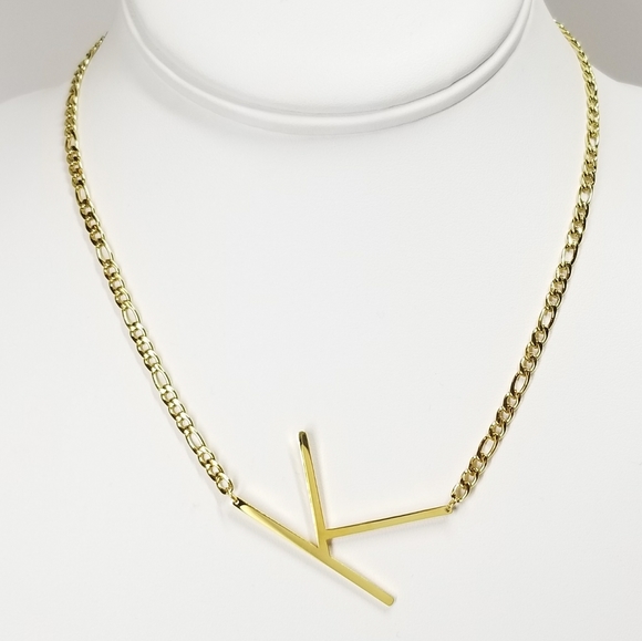 Jewelry - NEW 18K Gold Initial Alphabet Pendant Necklace